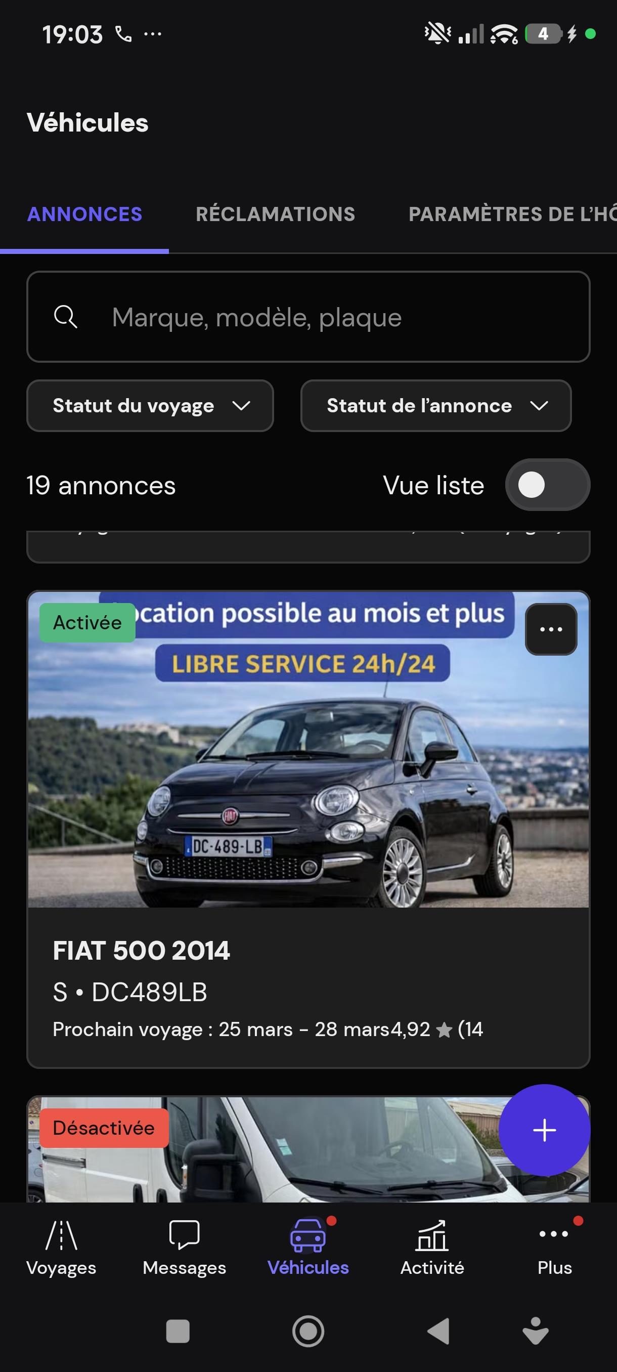 Capture Turo details de vehicule