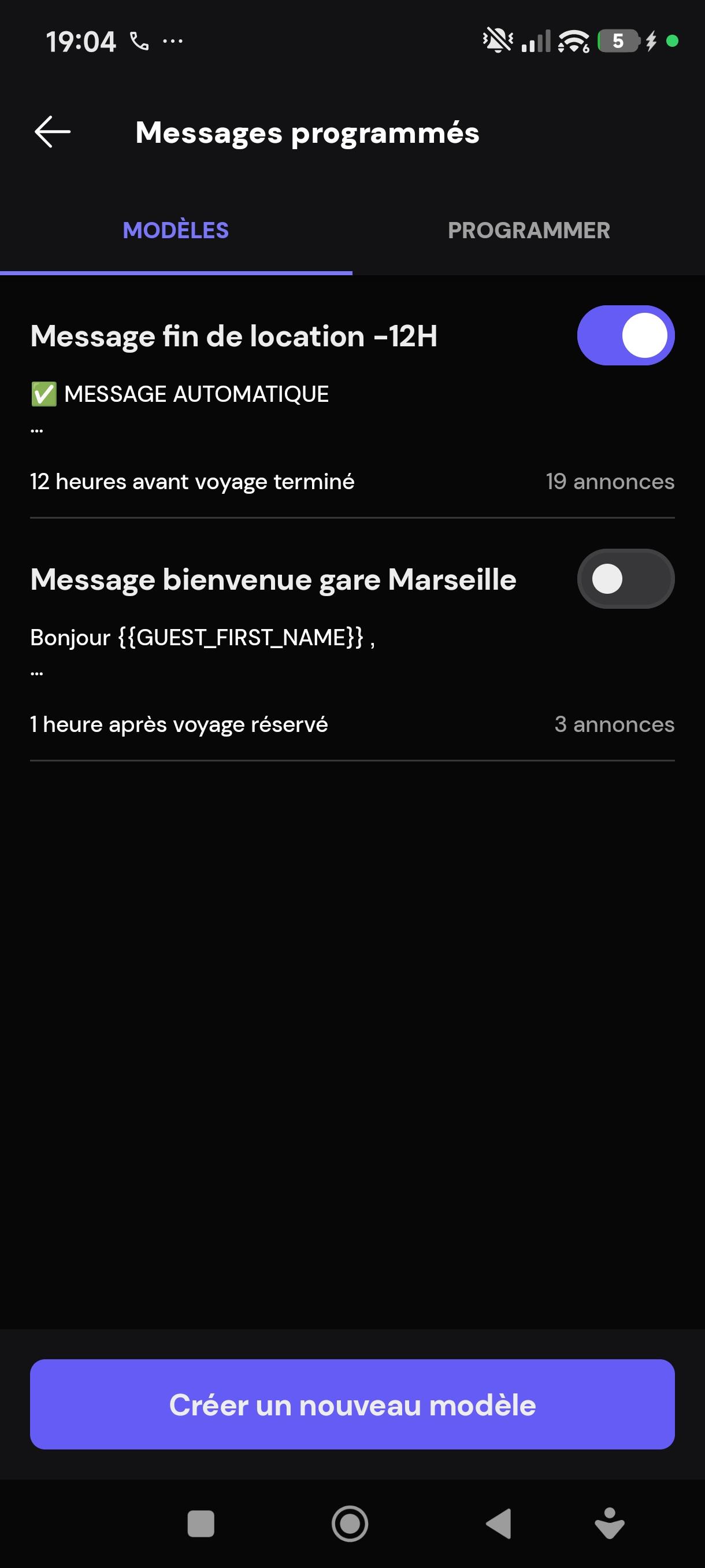 Messages programmes